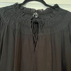 J. Crew Black Mini Dress with Ruffle Detail